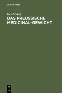 Das preussische Medicinal-Gewicht_cover