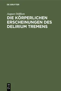 Die körperlichen Erscheinungen des Delirium tremens_cover