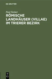 Römische Landhäuser im Trierer Bezirk_cover