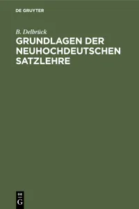 Grundlagen der neuhochdeutschen Satzlehre_cover