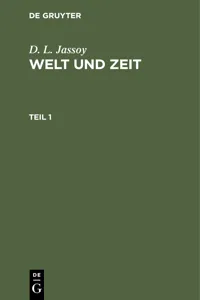 D. L. Jassoy: Welt und Zeit. Teil 1_cover