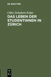 Das Leben der Studentinnen in Zürich_cover