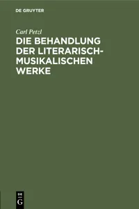 Die Behandlung der literarisch-musikalischen Werke_cover