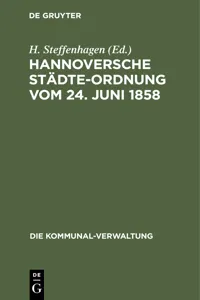 Hannoversche Städte-Ordnung vom 24. Juni 1858_cover