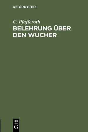 Belehrung über den Wucher