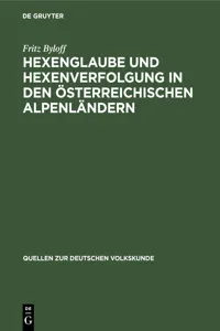 Hexenglaube und Hexenverfolgung in den österreichischen Alpenländern_cover