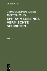 Gotthold Ephraim Lessing: Gotthold Ephraim Lessings Vermischte Schriften. Teil 2_cover