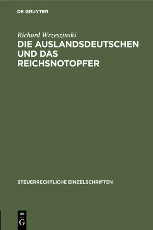 Die Auslandsdeutschen und das Reichsnotopfer