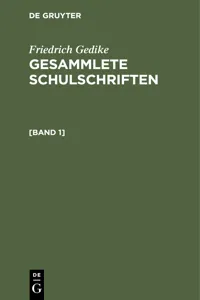 Friedrich Gedike: Gesammlete Schulschriften. [Band 1]_cover