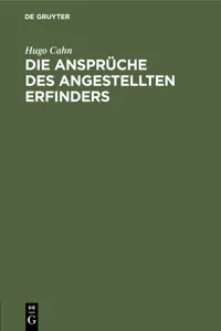 Die Ansprüche des angestellten Erfinders_cover