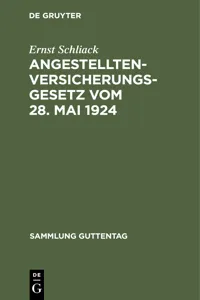 Angestellten-Versicherungsgesetz vom 28. Mai 1924_cover