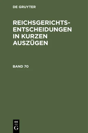 Reichsgerichts-Entscheidungen in kurzen Auszügen / Strafsachen. Band 70