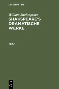 William Shakespeare: Shakspeare's dramatische Werke. Teil 1_cover