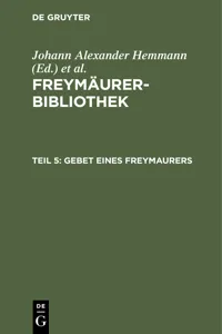 Gebet eines Freymaurers_cover