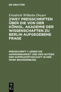 Ueber die Anwendbarkeit und den Nutzen der Koppelwirthschaft in der Mark Brandenburg_cover