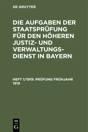 Prüfung Frühjahr 1919