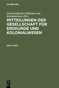 Mitteilungen der Gesellschaft für Erdkunde und Kolonialwesen. Heft 5/1914_cover