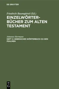 Hebräiches Wörterbuch zu den Psalmen_cover