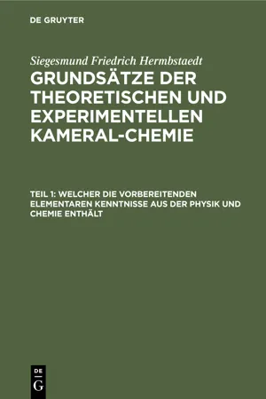 Welcher die vorbereitenden elementaren Kenntnisse aus der Physik und Chemie enthält