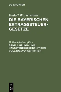 Grund- und Haussteuergesetz mit den Vollzugsvorschriften_cover