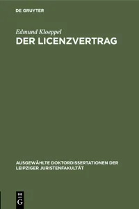 Der Licenzvertrag_cover
