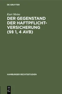 Der Gegenstand der Haftpflichtversicherung_cover