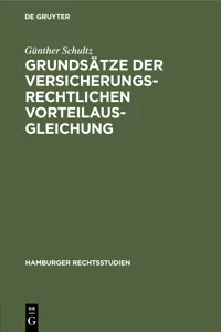 Grundsätze der versicherungsrechtlichen Vorteilausgleichung_cover