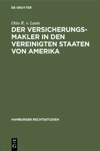 Der Versicherungsmakler in den Vereinigten Staaten von Amerika_cover