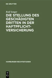 Die Stellung des geschädigten Dritten in der Haftpflichtversicherung_cover