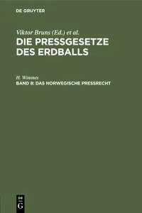 Das norwegische Preßrecht_cover