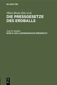 Das luxemburgische Preßrecht_cover