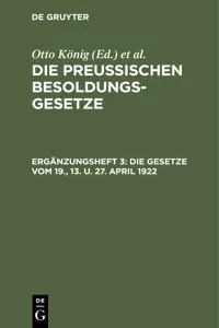 Die Gesetze vom 19., 13. u. 27. April 1922_cover