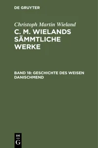 Poetische Werke, Band 18: Geschichte des weisen Danischmend_cover