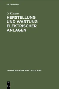 Herstellung und Wartung elektrischer Anlagen_cover