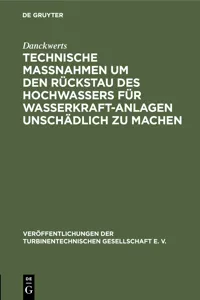 Technische Massnahmen um den Rückstau des Hochwassers für Wasserkraftanlagen unschädlich zu machen_cover