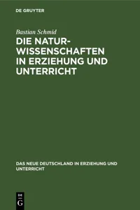 Die Naturwissenschaften in Erziehung und Unterricht_cover