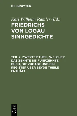 Zweyter Theil, welcher das zehnte bis funfzehnte Buch, die Zugabe und ein Register über beyde Theile enthält