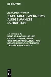 Biographie und Characteristik, nebst Original-Mittheilungen aus dessen handschriftlichen Tagebüchern, Band 2_cover