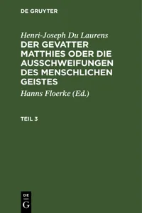 Henri-Joseph Du Laurens: Der Gevatter Matthies oder die Ausschweifungen des menschlichen Geistes. Teil 3_cover