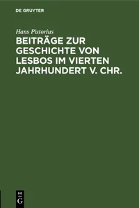 Beiträge zur Geschichte von Lesbos im vierten Jahrhundert v. Chr._cover