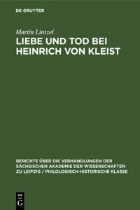 Liebe und Tod bei Heinrich von Kleist_cover