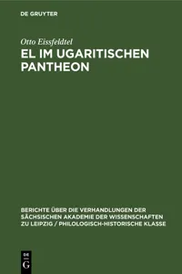 El im ugaritischen Pantheon_cover