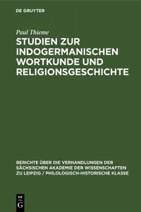 Studien zur indogermanischen Wortkunde und Religionsgeschichte_cover