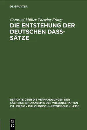 Die Entstehung der deutschen daß-Sätze