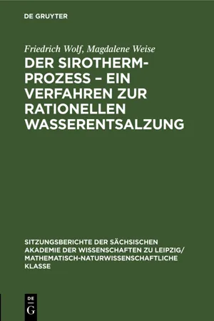 Der Sirotherm-Prozess – Ein Verfahren zur rationellen Wasserentsalzung