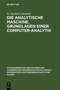 Die analytische Maschine. Grundlagen einer Computer-Analytik_cover