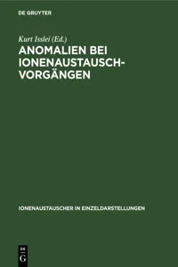 Anomalien bei Ionenaustausch-Vorgängen_cover