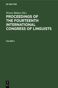 Proceedings of the Fourteenth International Congress of Linguists. Volume 2_cover