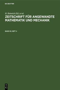 Zeitschrift für Angewandte Mathematik und Mechanik. Band 63, Heft 4_cover