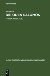 Die Oden Salomos_cover